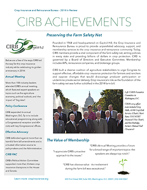CIRB 2014 Achievements